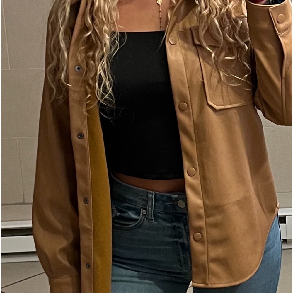 Brown leather jacket
